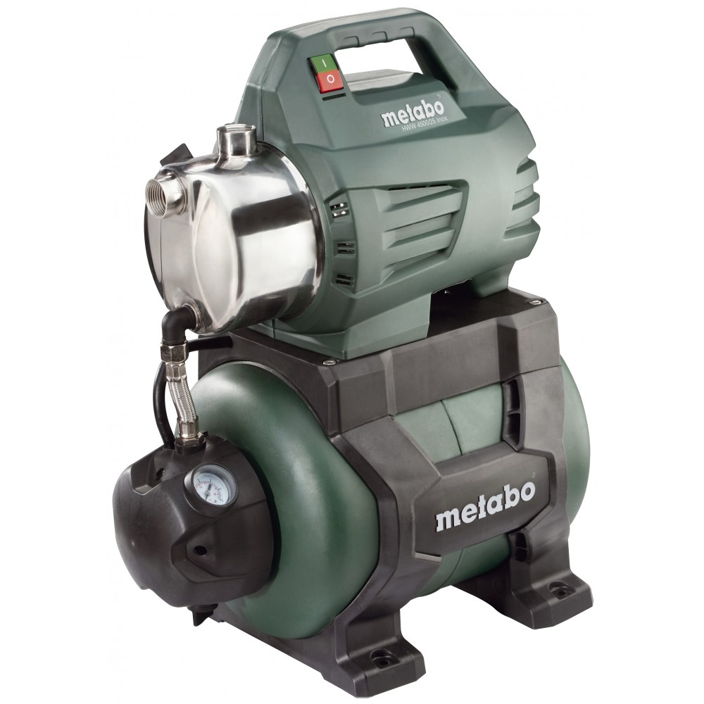 Jednofázové hydroforové čerpadlo na vodu METABO HWW 4500/25 INOX – 1300 W, průtok 4500 l/h, dopravní výška 48 m, objem nádrže 24 l | Hydroforové čerpadlo |  |